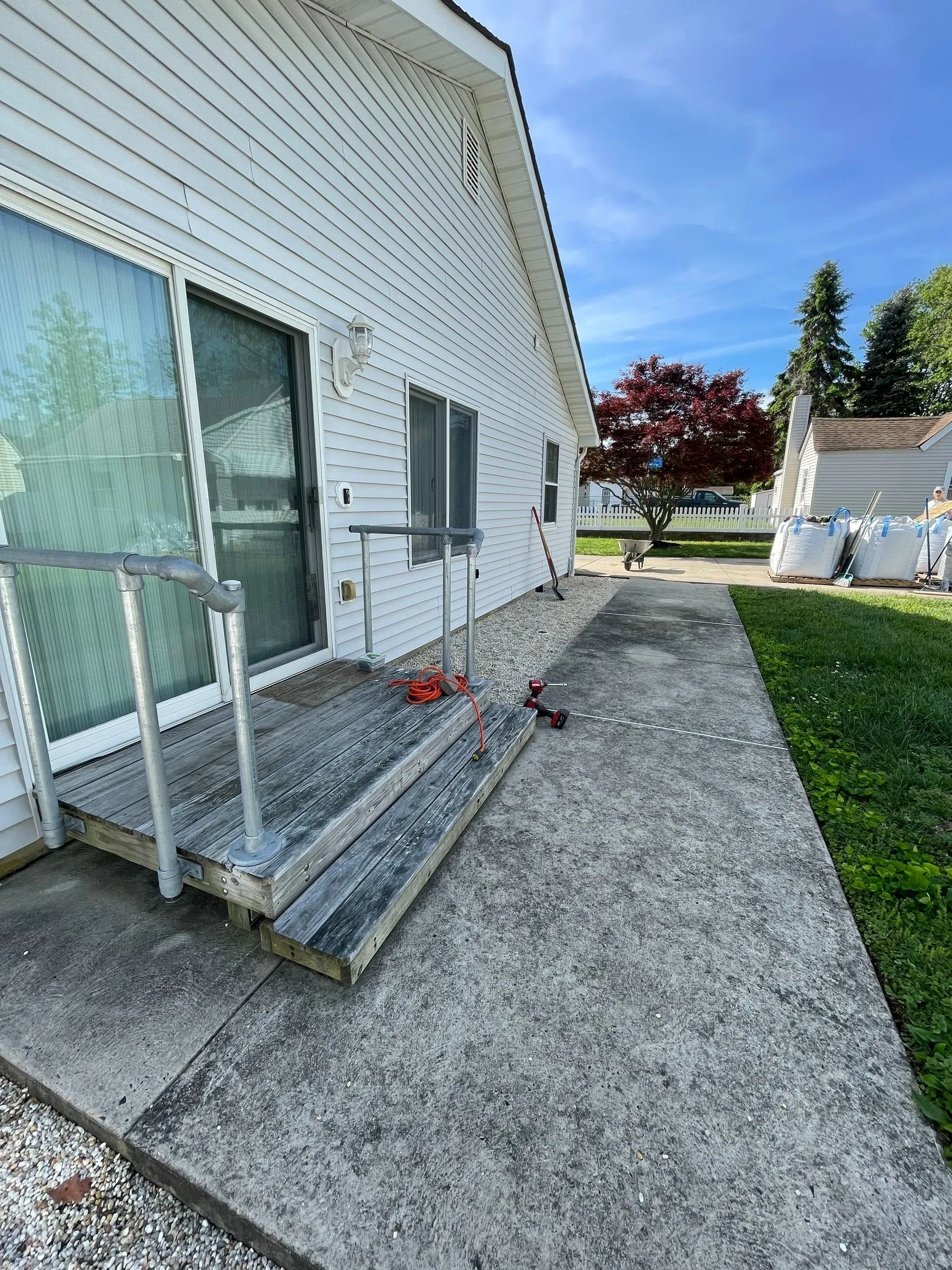 Outdoor paving example — before