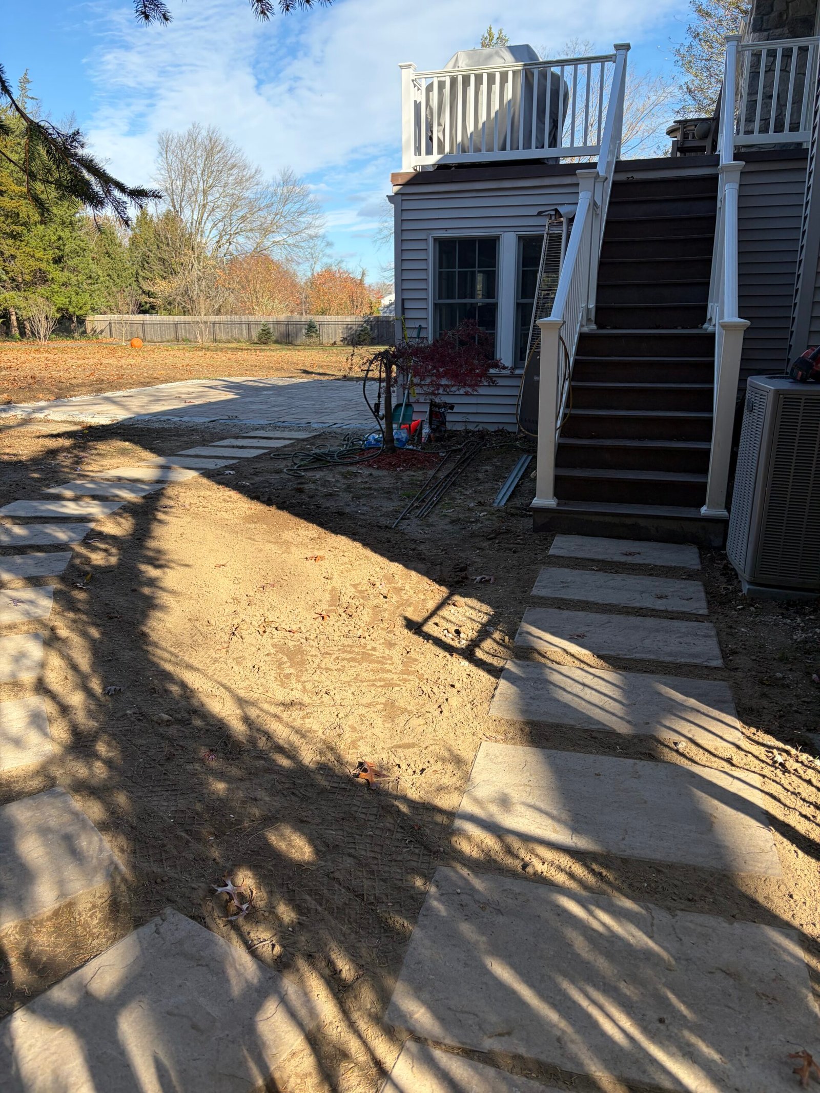 After: the walkway beside the stair landing, viewed toward the rear yard.