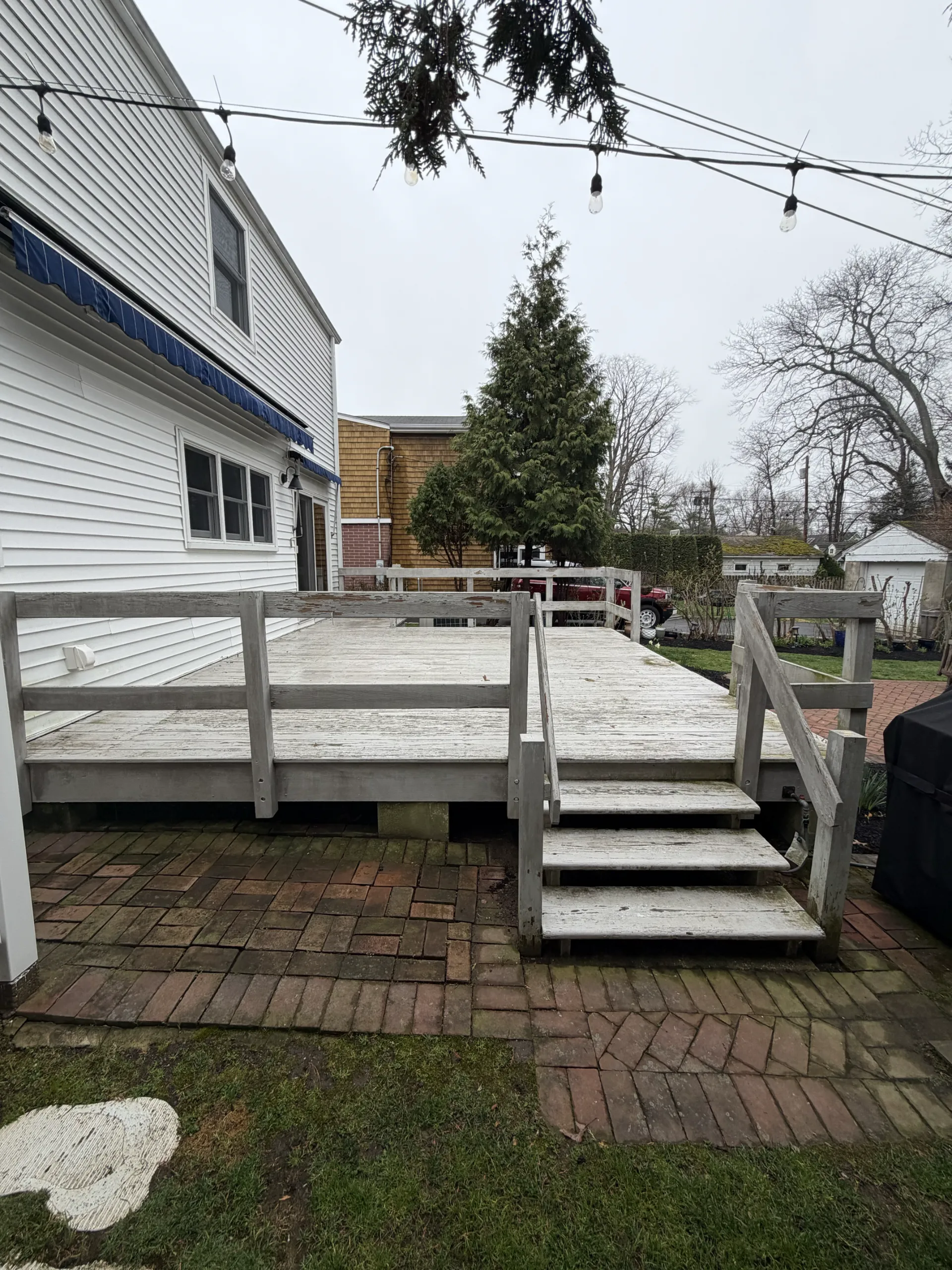 The deck and side stairs — before renovation