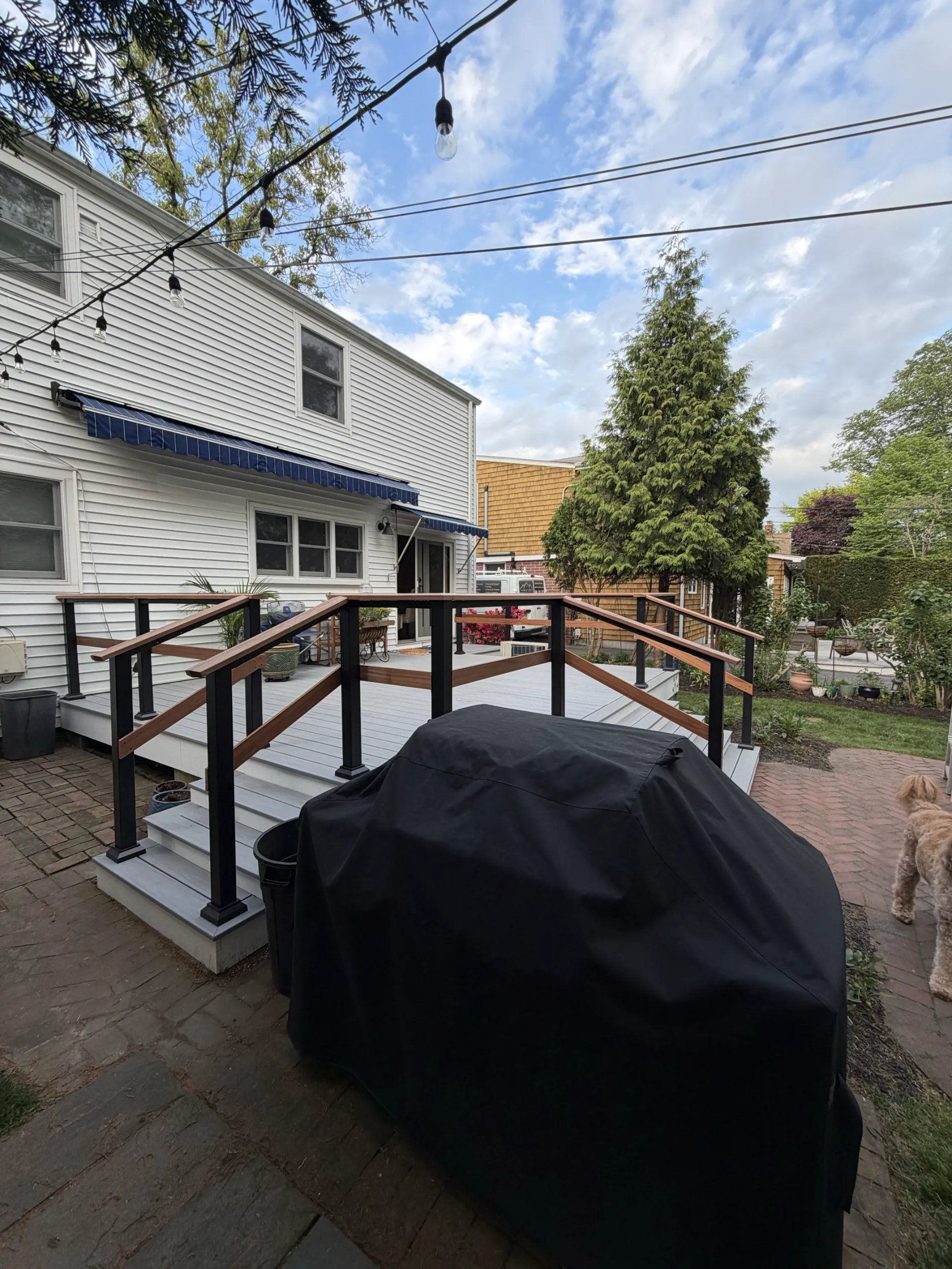 The deck and side stairs — after renovation