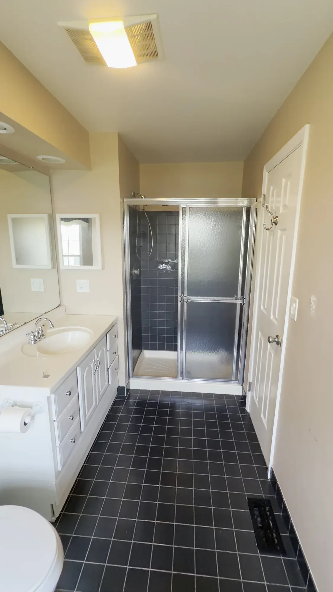 Original bathroom layout from the entry