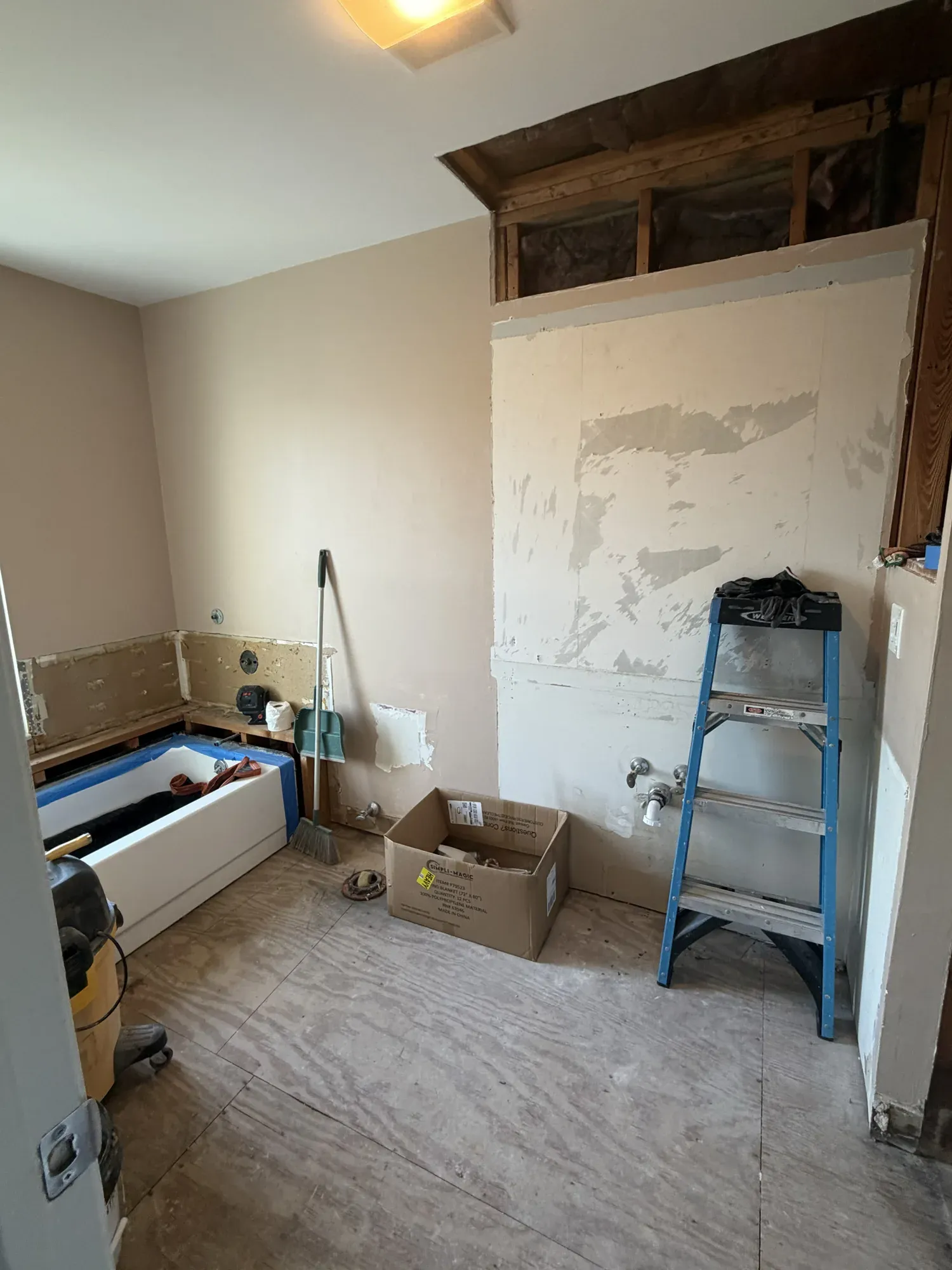 Selective demolition and wall preparation