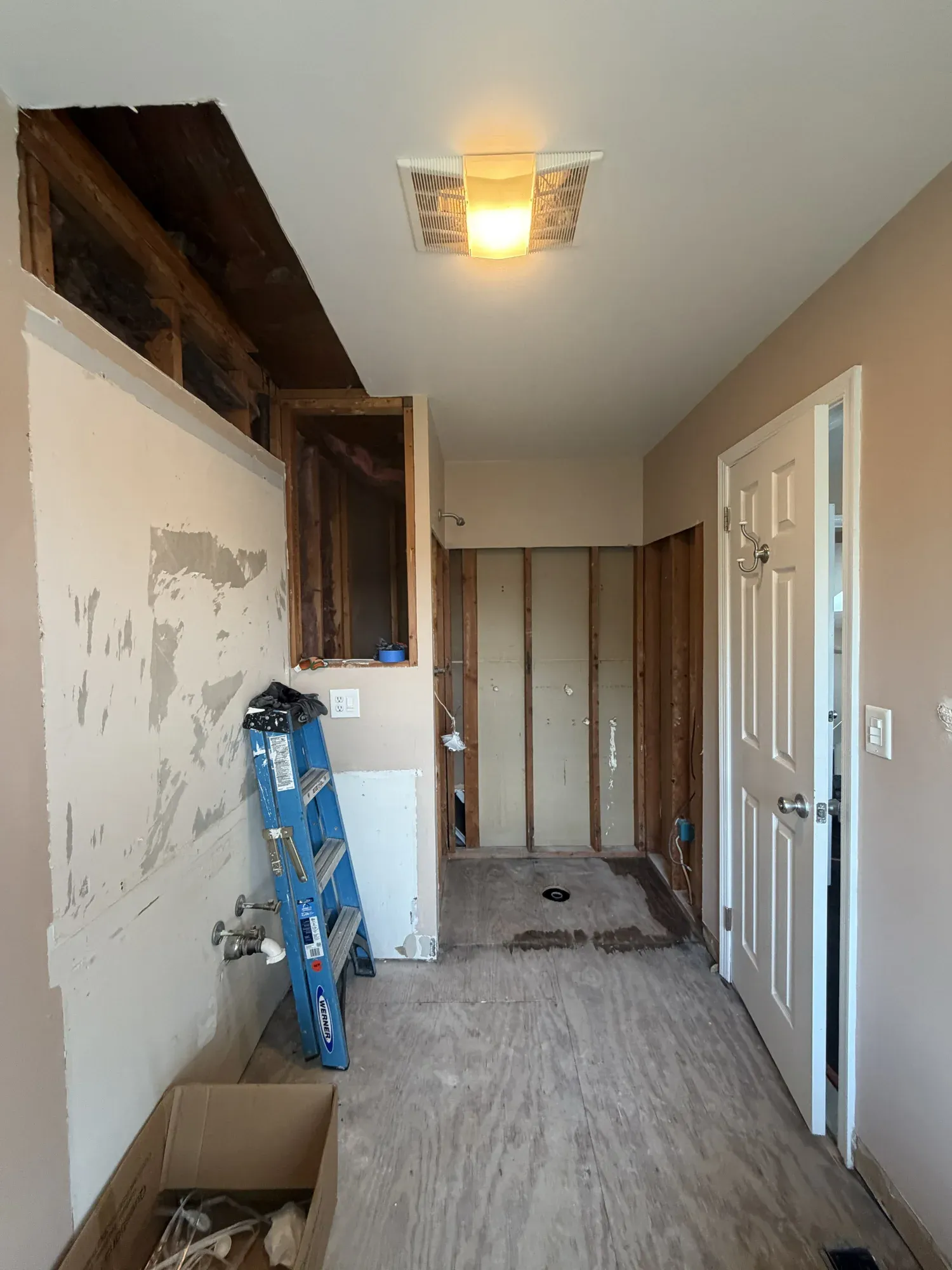Open work areas before the new finishes