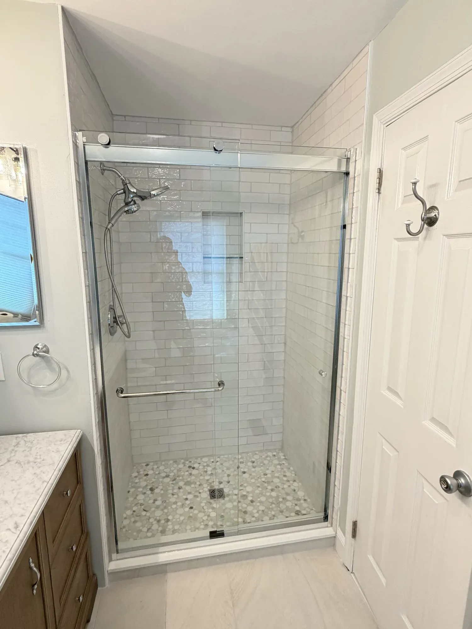 the walk-in shower — after renovation